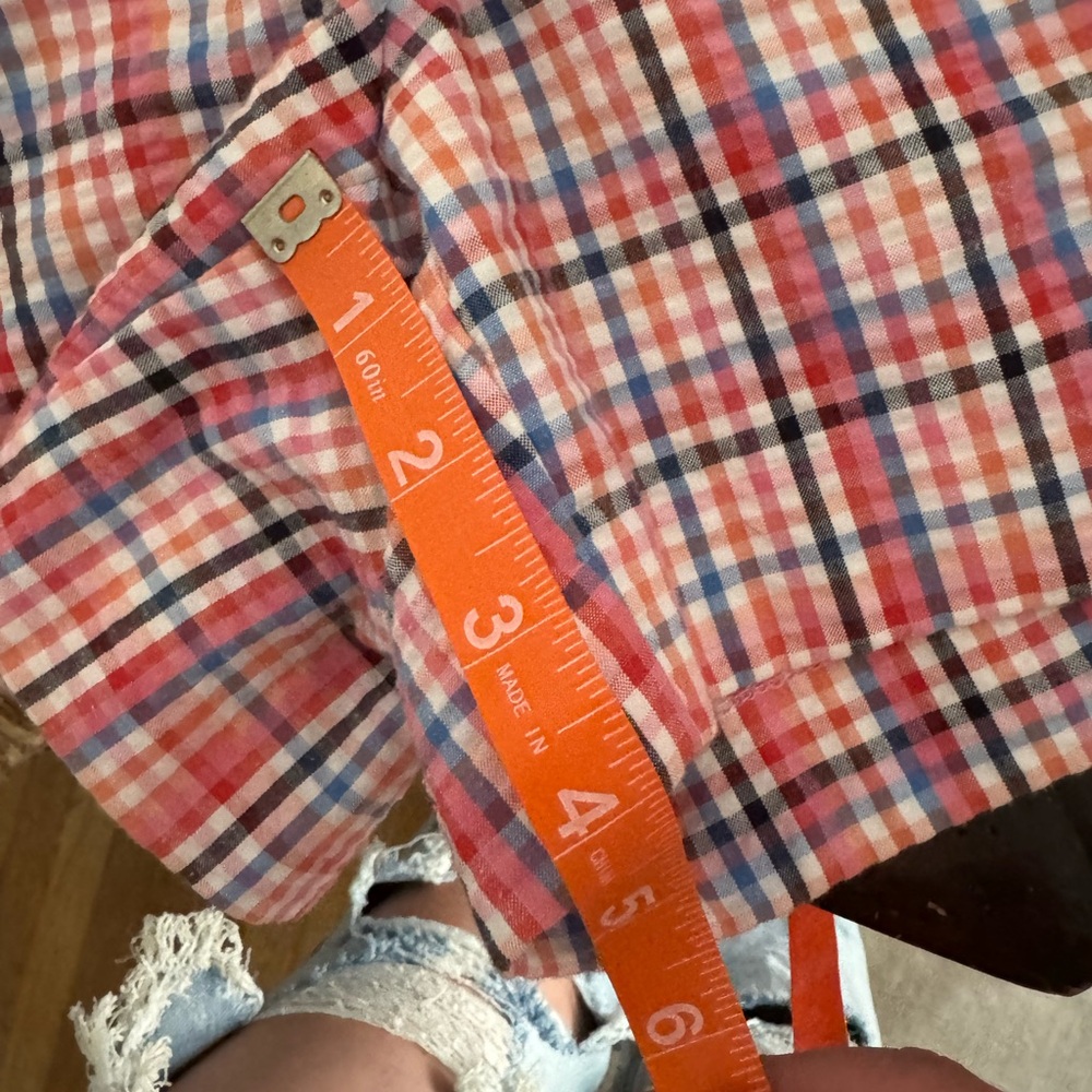 ANN TAYLOR Loft Linen Checkered Shorts Pink Blue Size 0* - Picture 6 of 6